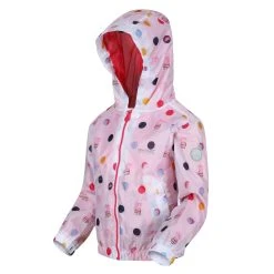 Regatta Childrens/Kids Peppa Pig Polka Dot Hooded Waterproof Jacket (Blush Red) -jacket shop ka58d79b44337d7c8146234e557a3e5cc