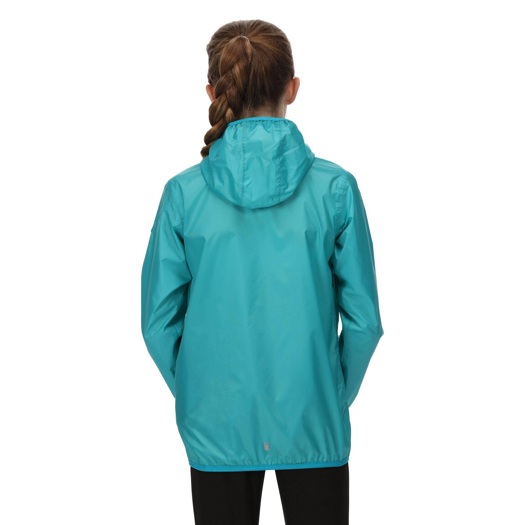 Regatta Great Outdoors Childrens/Kids Lever II Packaway Rain Jacket (Pacific Green) 13 Regatta Great Outdoors Childrens/Kids Lever II Packaway Rain Jacket (Pacific Green) - Image 11