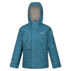 Regatta Childrens/Kids Bambee Zebra Print Waterproof Jacket (Dragonfly)