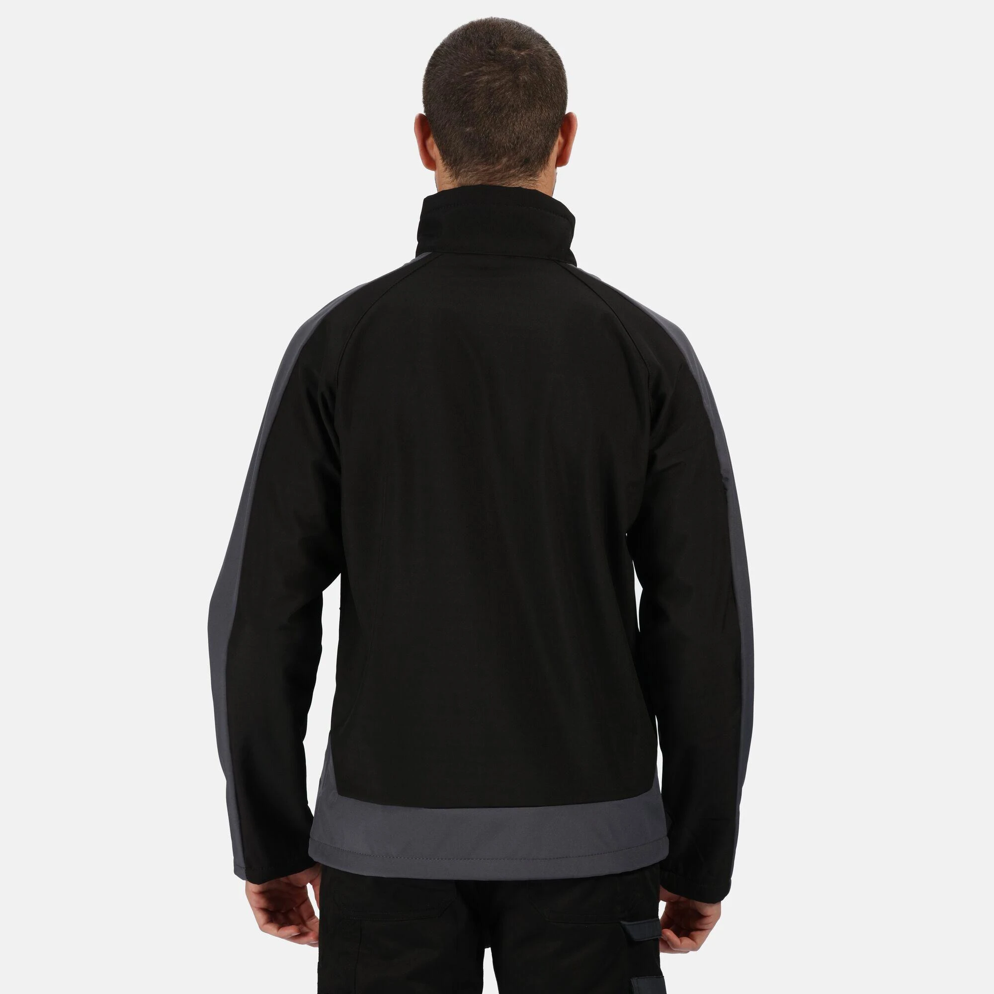 Regatta Mens Contrast 3 Layer Softshell Full Zip Jacket (Jet Black/Orient Red) 10 Regatta Mens Contrast 3 Layer Softshell Full Zip Jacket (Jet Black/Orient Red) - Image 8