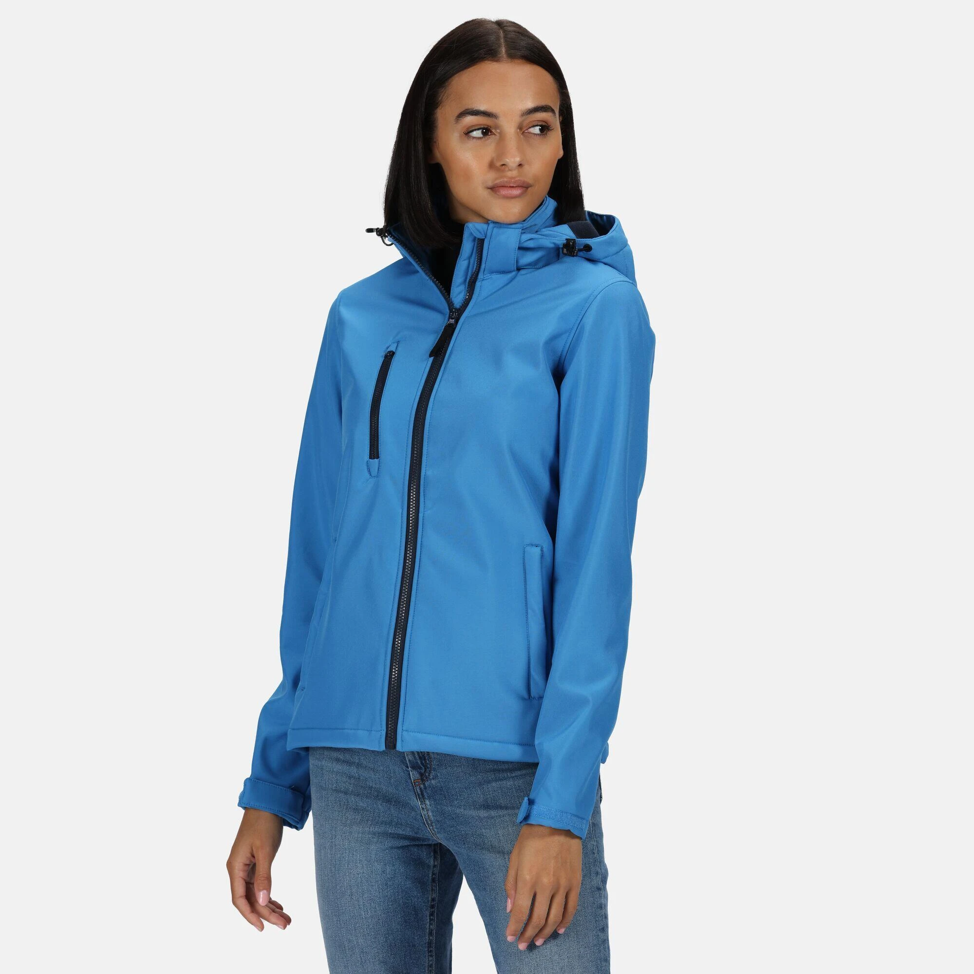 Regatta Womens/Ladies Venturer 3 Layer Membrane Soft Shell Jacket (French Blue/Navy) 5 Regatta Womens/Ladies Venturer 3 Layer Membrane Soft Shell Jacket (French Blue/Navy) - Image 3