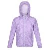 Regatta Girls Catkin Animal Print Waterproof Jacket (Pastel/Lilac)