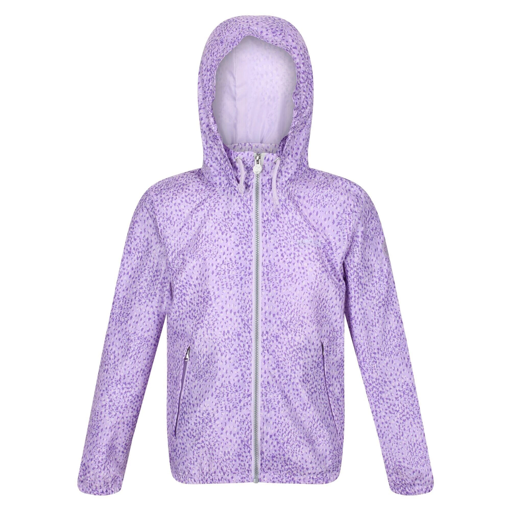Regatta Girls Catkin Animal Print Waterproof Jacket (Pastel/Lilac) 3 Regatta Girls Catkin Animal Print Waterproof Jacket (Pastel/Lilac)