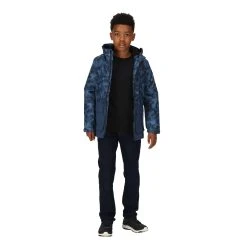 Regatta Childrens/Kids Salman Camo Insulated Waterproof Jacket (Dark Denim) -jacket shop kb8dc41fd2e2ddf3b910ca9547acfb5ab