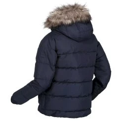 Regatta Childrens/Kids Faux Fur Trim Parka (Black) -jacket shop kbba27fb2d352feedcbc512df9bdff343