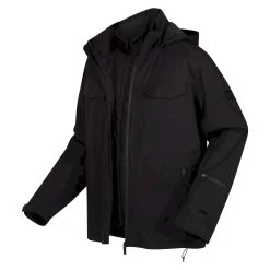 Regatta Mens Britely Torch 3 In 1 Waterproof Jacket (Black) -jacket shop kbbad9cfe538bcafabd6d9de4bd78729c