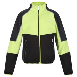 Regatta Childrens/Kids Oberon V Soft Shell Jacket (Bright Kiwi/Black)