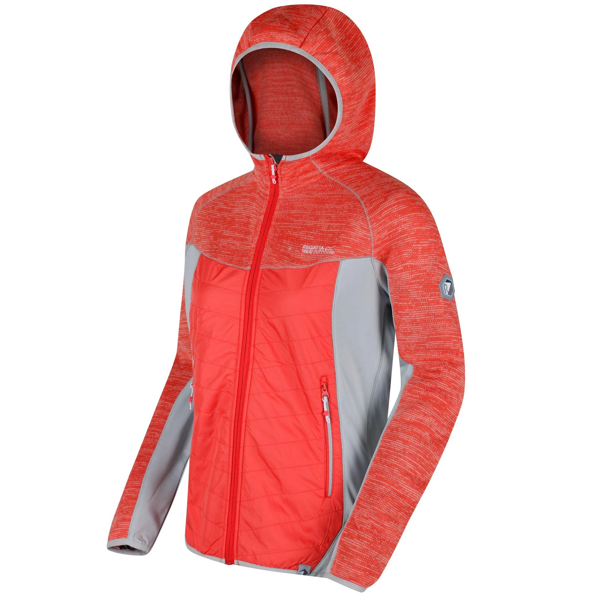 Regatta Womens/Ladies Rocknell Hybrid Waterproof Hooded Jacket (Neon Peach) 3 Regatta Womens/Ladies Rocknell Hybrid Waterproof Hooded Jacket (Neon Peach)