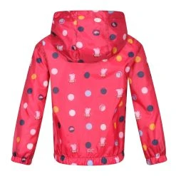 Regatta Childrens/Kids Peppa Pig Polka Dot Hooded Waterproof Jacket (Blush Red) -jacket shop kc45572351c68415cec8b6a56f2a8f807