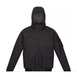 Regatta Mens Faizan Hooded Waterproof Jacket (Black)