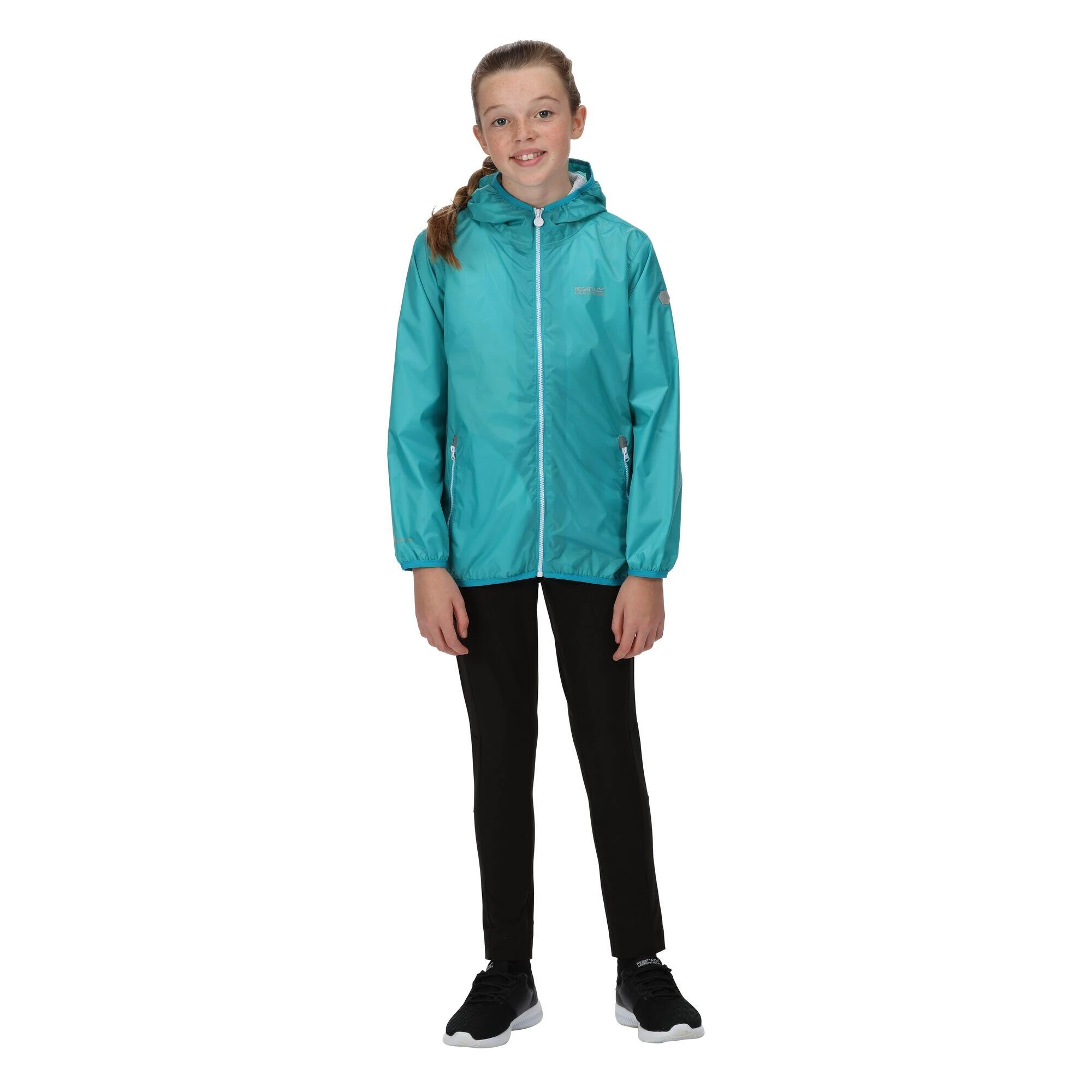 Regatta Great Outdoors Childrens/Kids Lever II Packaway Rain Jacket (Pacific Green) 14 Regatta Great Outdoors Childrens/Kids Lever II Packaway Rain Jacket (Pacific Green) - Image 12