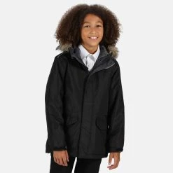 Regatta Childrens Cadet Parka Jacket (Black) -jacket shop kd51779b0f5f8687d5bf1956da52bebf3