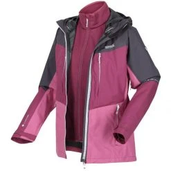 Regatta Womens/Ladies Carletta VII 2 In 1 Waterproof Jacket (Seal Grey/Amaranth Haze)