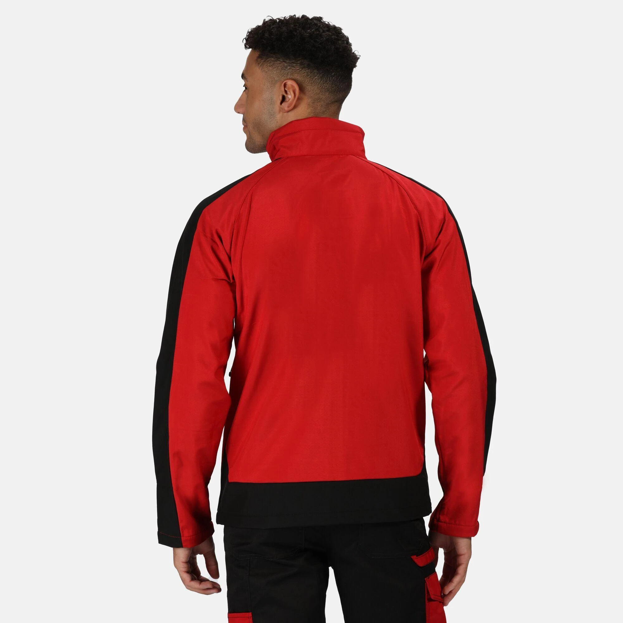 Regatta Mens Contrast 3 Layer Softshell Full Zip Jacket (Jet Black/Orient Red) 15 Regatta Mens Contrast 3 Layer Softshell Full Zip Jacket (Jet Black/Orient Red) - Image 13