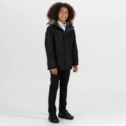 Regatta Childrens Cadet Parka Jacket (Black) -jacket shop keb225259e2e7cb5fc4390328898664fd