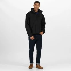 Regatta Mens Pace II Lightweight Waterproof Jacket (Black) -jacket shop kec3c1af294a330606ef37b58086ef638