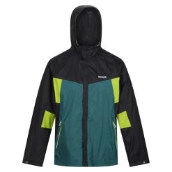 Regatta Mens Dresford Waterproof Jacket (Black/Pacific Green)