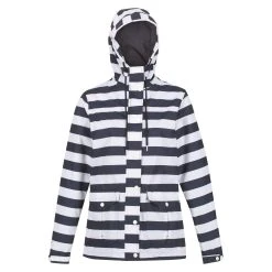 Regatta Womens/Ladies Bayarma Striped Lightweight Waterproof Jacket (Navy/White)