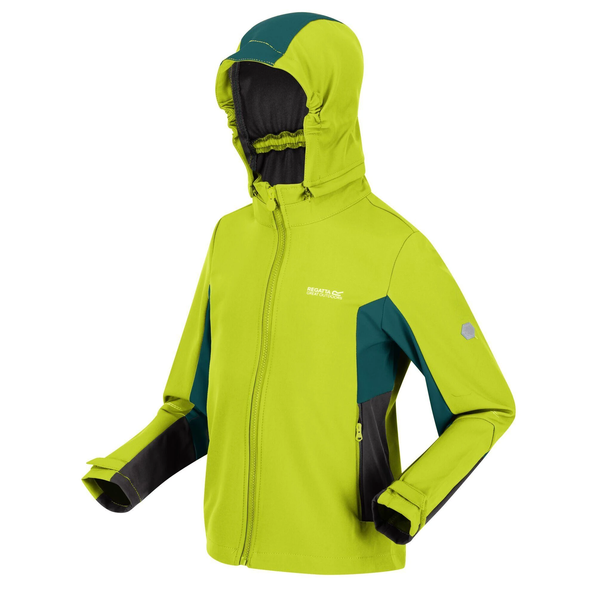 Regatta Childrens/Kids Acidity V Soft Shell Jacket (Bright Kiwi/Pacific Green) 6 Regatta Childrens/Kids Acidity V Soft Shell Jacket (Bright Kiwi/Pacific Green) - Image 4