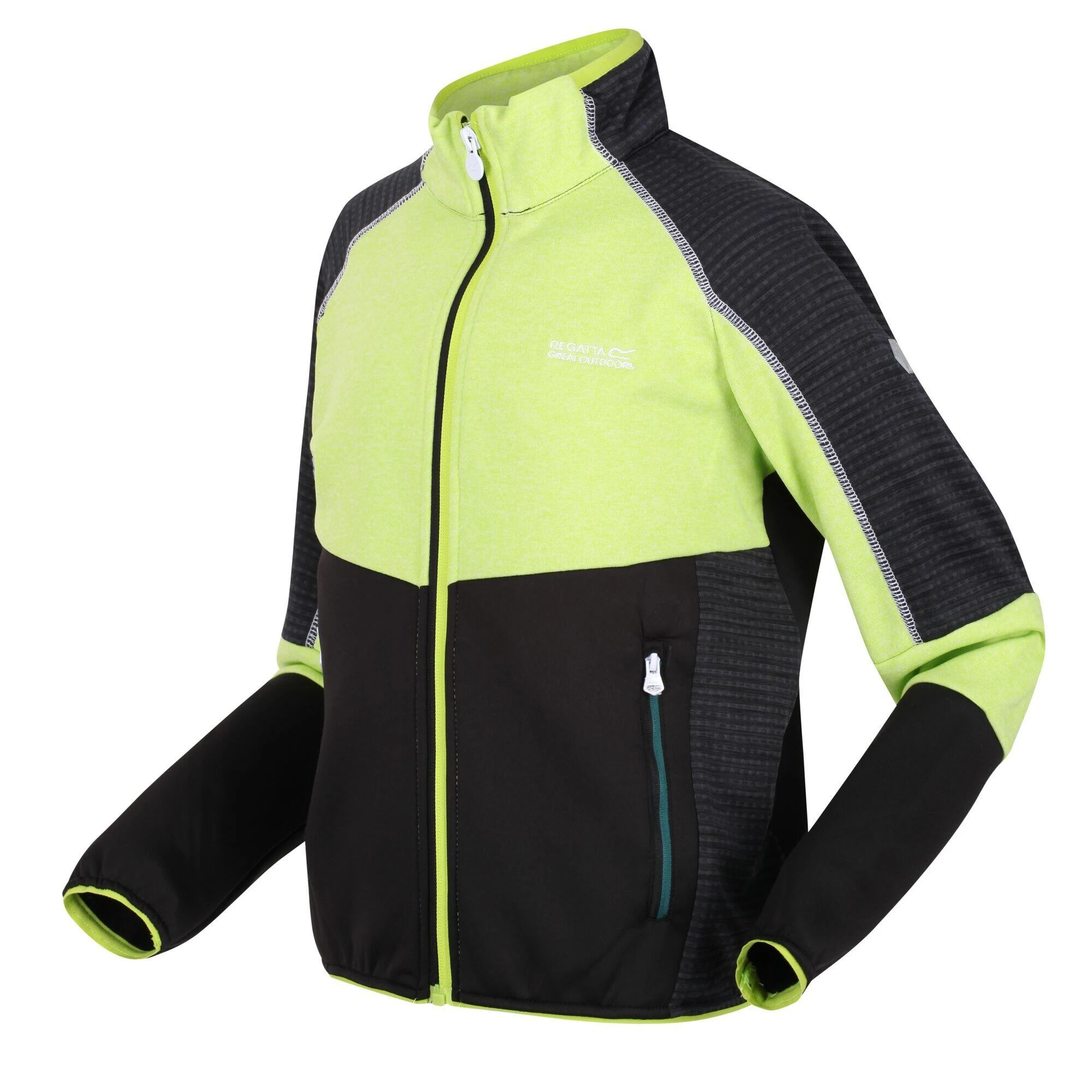 Regatta Childrens/Kids Oberon V Soft Shell Jacket (Bright Kiwi/Black) 5 Regatta Childrens/Kids Oberon V Soft Shell Jacket (Bright Kiwi/Black) - Image 3