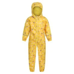Regatta Childrens/Kids Pobble Peppa Pig Floral Waterproof Puddle Suit (Maize Yellow)