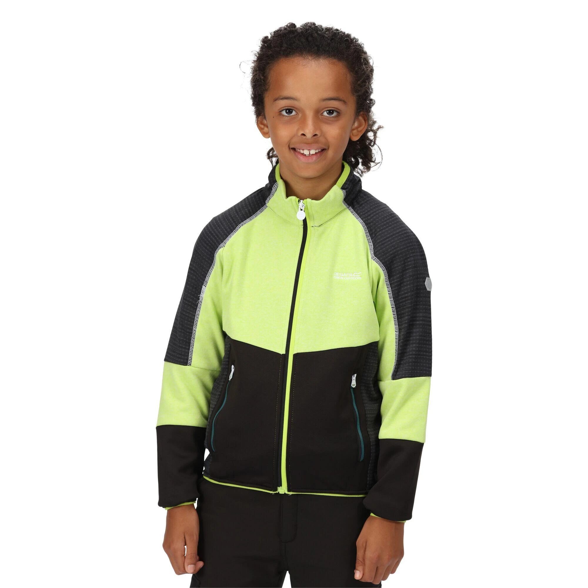 Regatta Childrens/Kids Oberon V Soft Shell Jacket (Bright Kiwi/Black) 6 Regatta Childrens/Kids Oberon V Soft Shell Jacket (Bright Kiwi/Black) - Image 4