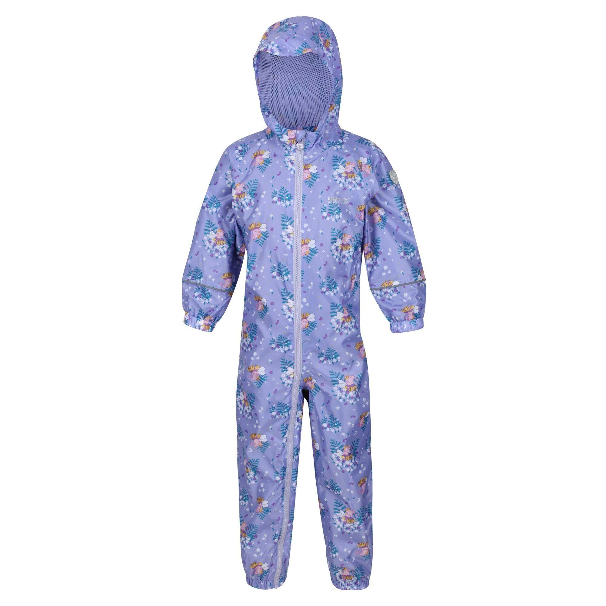 Regatta Childrens/Kids Peppa Pig Bloom Waterproof Puddle Suit (Lilac Bloom) 3 Regatta Childrens/Kids Peppa Pig Bloom Waterproof Puddle Suit (Lilac Bloom)