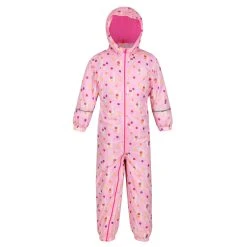 Regatta Childrens/Kids Printed Splat II Hooded Rainsuit (Sweet Lilac)