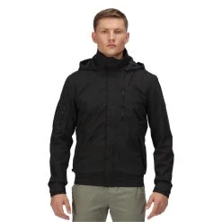 Regatta Mens Feelding Linear Waterproof Bomber Jacket (Black) -jacket shop kfde996e8c90f551670e8825aea05a288